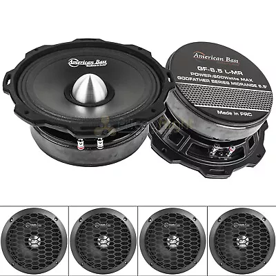 American Bass GF-6.5 L-MR 6.5  Midrange Speakers Godfather 600 Watts Max 4 Pack • $159.95