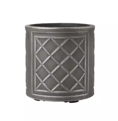 32cm Lead Effect Pewter Round Planter • £21.99