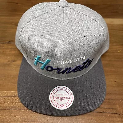 Mitchell & Ness Charlotte Hornets Tri Pop Script Adjustable Snapback Hat Cap • $24.99