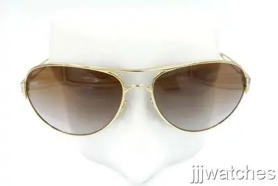 New Oakley Caveat Polished Gold Metal Sunglasses Dark Brown Gradient OO4054-07 • $69.95