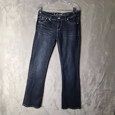 LA Idols Womens Jeans Blue Rhinestone  Size 11 W30 X L32 • $15.99