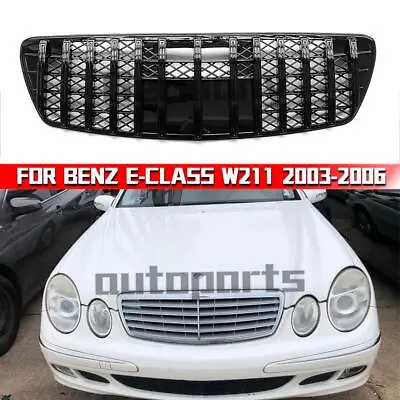 Glossy Black GTR Style Grille For Benz E-Class W211 2003-2006 E320 E350 E500 E55 • $114