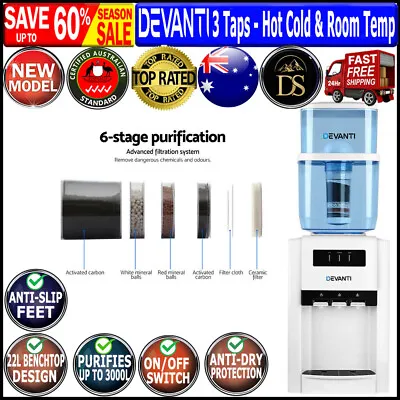Hot Cold Water Cooler Dispenser Filtered Office Home Chilled Desktop Benchtop • $122.73