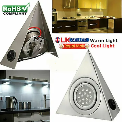 £7.59 • Buy Mains Triangle LED Kitchen Under Cabinet Lights Unit Cupboard Counter Downlight