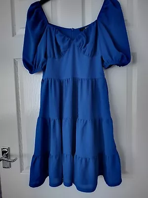 Quiz Blue Short Sleeved Dress Size 8 VGC • £2.95