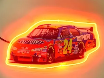 Nascar Racing Car Dupont 24 Acrylic 14  Neon Lamp Sign Bar Hanging Nightlight EY • $80.99