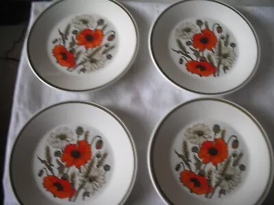£9.99 • Buy 4 J & G Meakin POPPY Design Side Plates 