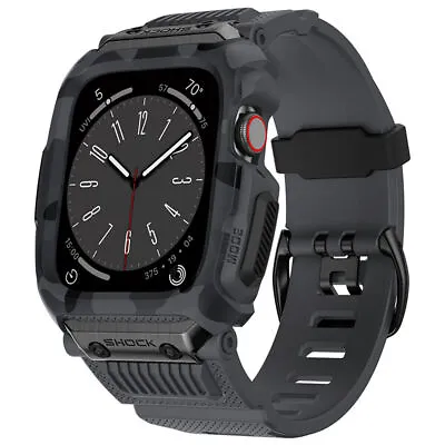 Military IWatch Band Strap+Rugged Case For Apple Watch Series 9 8 7 6 5 4 3 SE • $23.99
