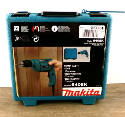 Makita 3/8 In. 4.9-Amp Keyless Electric Drill W Case 6408K Makita 6408K 3/8  A2 • $74.99