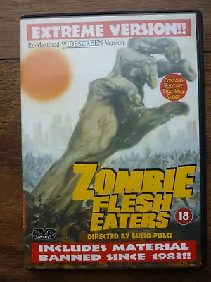 ZOMBIE FLESH EATERS Banned Remastered Widescreen Extreme Version Lucio Fulci DVD • £6.50