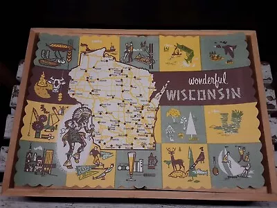 Vntg Restaurant Paper Placemat-Wonderful Wisconsin-mint Cond Amazing Graphics • $39.95