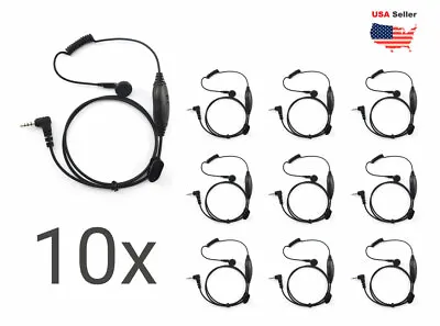 10x Earbud Earphone W/ PTT For Yaesu Two Way Radios Vertex VX-150 FT-10R RT40 • $74