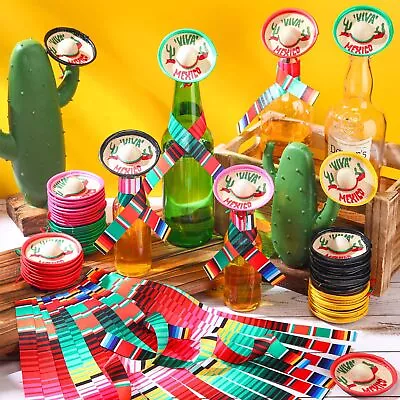 100 Pcs Mexico Party Favors Mini Sombrero Hats With Mexican Beer Poncho Mini ... • $66.48