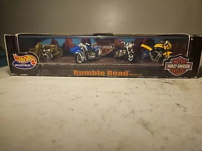 Vintage 100% Hotwheels 1999 Harley Davidson Rumble Road Motorcycle Set... • $19.99