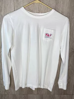 Vineyard Vines Girl's Valentine's Day Whale Long Sleeve T-Shirt Large 14 White • $15