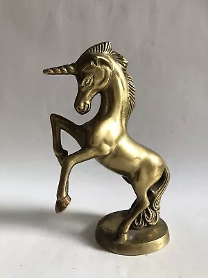 Brass Unicorn Mythical Creature Fantasy Figure Figurine Metal Ornament • £12