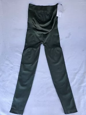 NWOT BLANQI Everyday Green Maternity Belly Support Compression Leggings Large • $39.99