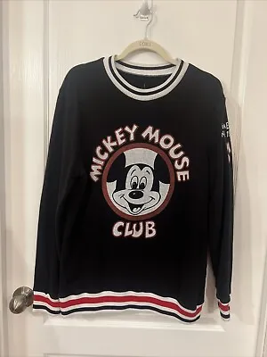 Disney Mickey Mouse Club Pullover Long Sleeve Sweatshirt Black Medium • $19.99