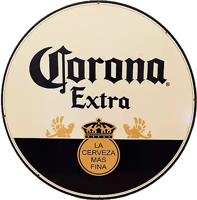 LARGE Corona Extra Beer Metal Bar Sign Round Single Sided 560mm Easter Gifts • $109.95