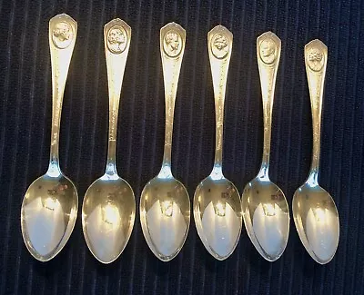 Oneida Community Silent Film Stars Spoon Lot (6) Par Plate 6” Portrait Signature • $24.99