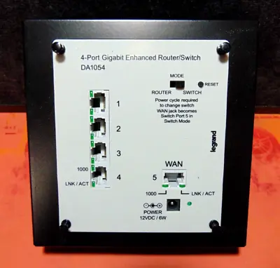 On-Q Legrand 4-Port Gigabit Enhanced Router/Switch DA1054 / New Open Box • $40