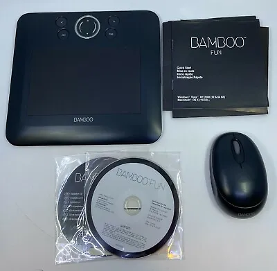 Wacom Bamboo Fun CTE-450 Drawing Tablet + Mouse + Discs For PC NO STYLUS • $21.99