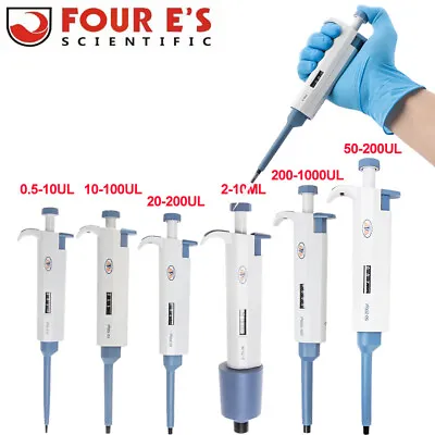 $25.59 • Buy Four E's Scientific Micro Pipettes Single Channel Pipettors Volume Transfer Lab