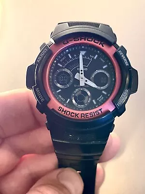 G Shock Watch/Black/part Pink Bezel-CasioVintageGood Condition/Pre Loved/AW591 • £100