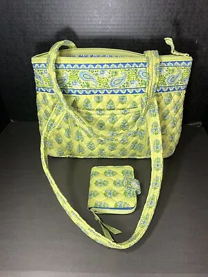 Vera Bradley Zippered CITRUS ELEPHANTS Shoulder Bag PURSE 10x13x4 & Wallet • $19.99