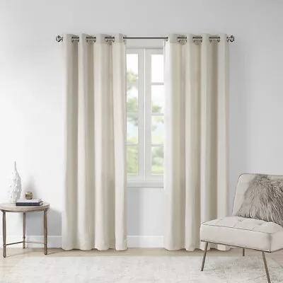 Madison Park Englewood Solid Piece Dyed Grommet Top Curtain Panel 50x63 50x84 • $29.99