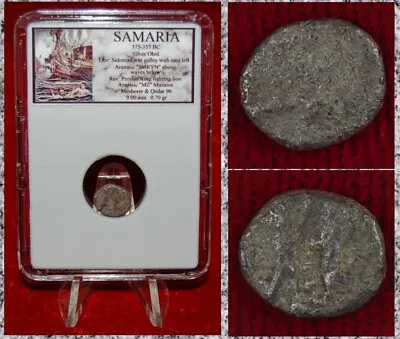 Ancient Coin SAMARIA Phoenician Galley Persian King Lion Silver Obol RARE COIN! • $69.30