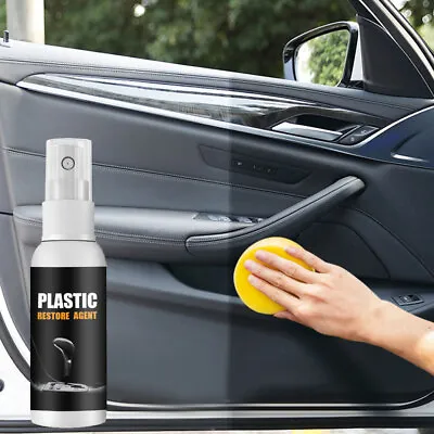 50ml Car Plastic Parts Refurbish Agent Car Dashboard Restorer Spray Sponge Towel • $16.99