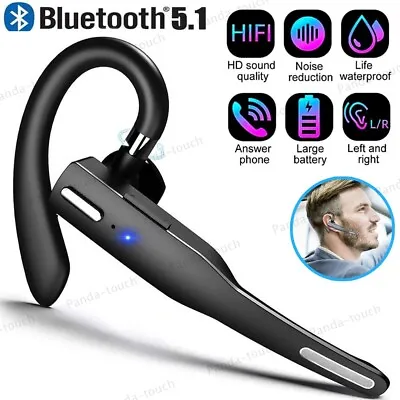 Trucker Wireless Headset Bluetooth 5.1 Earpiece Dual Mic Earbud Noise Cancelling • $12.59