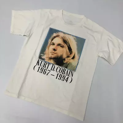 Vintage 1994 Kurt Cobain Memorial RIP Giant Tag Sz S-5XL White Cotton • $21.99