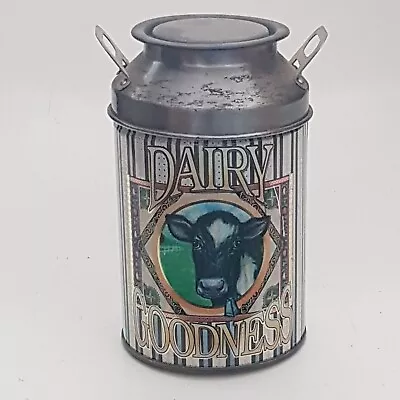 Milk Churn Storage Canister TIN MILK COW CAN CANISTER  DAIRY GOODNESS  (BC) • £12