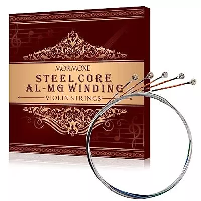MorMoxe Violin String - Violin Strings 4/4 Full Set (G-D-A-E-E') - Steel Core... • $29.86