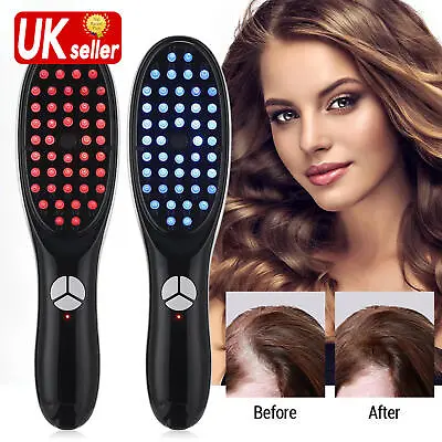 Electric Infrared Laser Hair Growth Comb Brush Therapy Head Scalp Care Hair Loss • £15.99