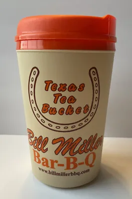 Bill Miller Bar-B-Q Texas Tea Bucket Thermo-serv Travel Insulated Mug Cup 32 Oz • $23.95