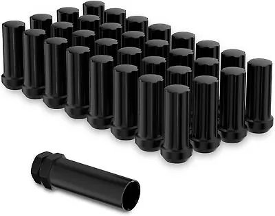 32x 2  Black 9/16-18 Spline Tuner Racing Lug Nut Fit 94-11 Dodge Ram2500 Ram3500 • $26.99