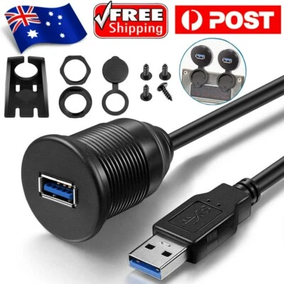 $32.80 • Buy Female Extension Cable Truck Boat Panel Dashboard Car Flush Mount Cable USB 3.0
