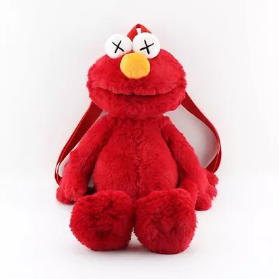 Sesame Street Plush Backpack Red Elmo X Eyes Plush Bag Childrem's School Bag • $29.14