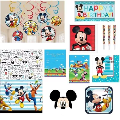 Disney Mickey Mouse Party Supplies Clubhouse 1st Birthday Tableware Decorations • $3.99