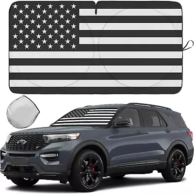 For Volkswagen US Flag Car Windshield Sun Shade Reflective UV Block Cover Visor • $16.89