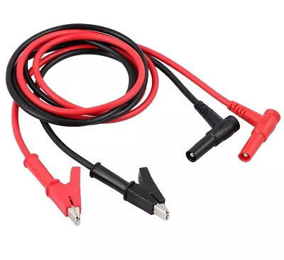 2pcs (Black + Red) 4mm Banana Plug To Alligator Clip Test Lead 15A 1000V Mult... • $19.50