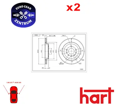 2pcs Brake Disc Hard 218 002 For Fiatopelsaab 2 Pcs • $59.66