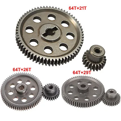 Metal Spur Differential Gear 64T Motor Pinion Cogs Set For HSP 1/10 RC Car Truck • £6.86