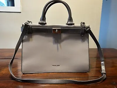 Michael Kors Medium Tatiana Truffle/Mushroom Smooth Leather Satchel • $35.99