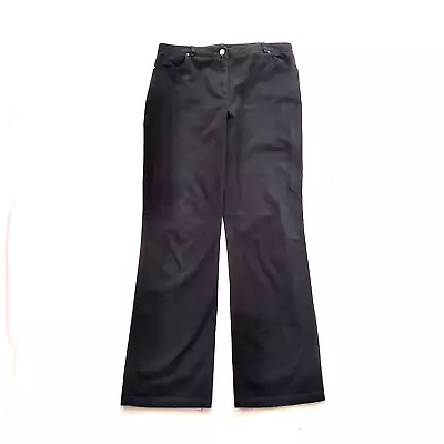 Jaeger Black Trousers Or Jeans Stretch Cotton Straight Leg Pre-loved UK 12 US 10 • £12.99