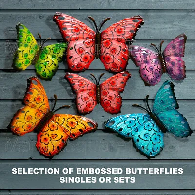 £3.99 • Buy Butterflies Large Xlarge Coloured Paint Metal Butterfly Wall Art Outdoor Garden