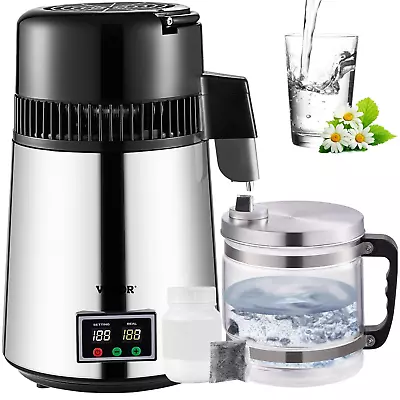 VEVOR 1.1 Gal Water Distiller 0.3 Gal/H 750W Distilled Water Maker Machine ... • $224.39